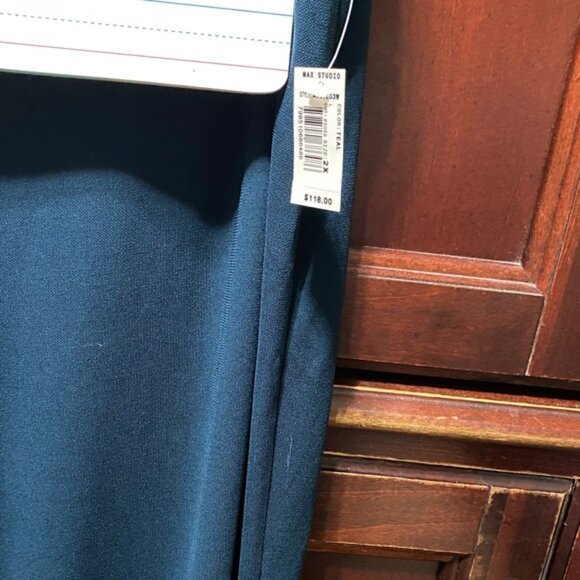 Max Studio vintage plus size 2X teal wide leg Women's Pants - Picture 15 of 15